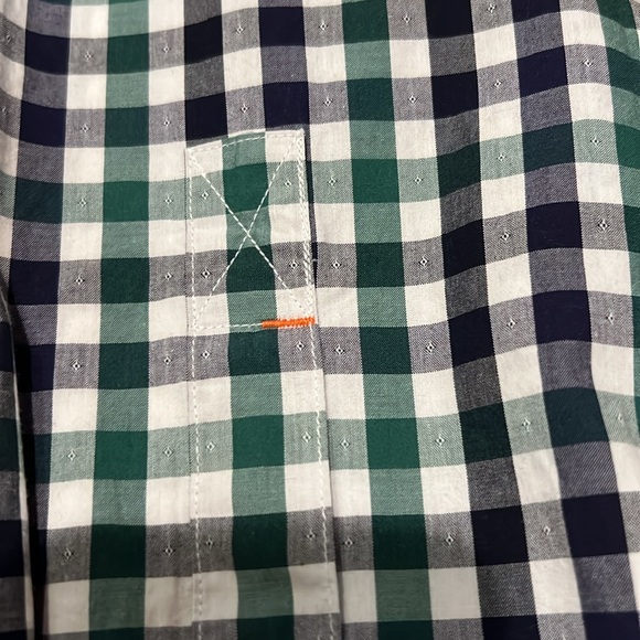 NWT Men's Jack Spade Palmer Gingham LS Shirt Green, Navy Blue Check Large - Picture 6 of 10